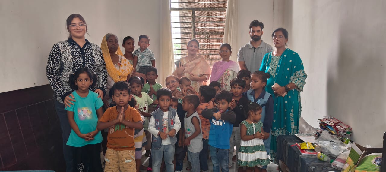 Textbooks and food items distributed on the death anniversary of Lala Jagat Ram Jain Ji - Babita Jain.